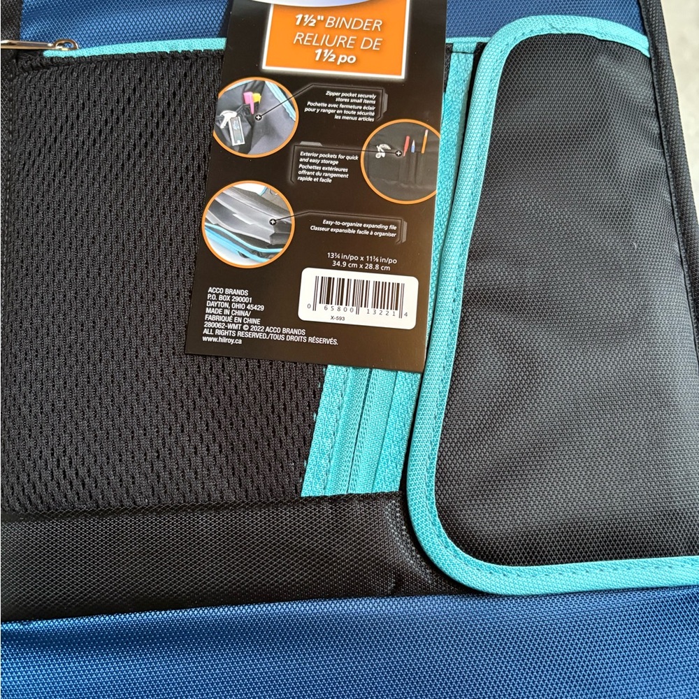 Five Star Black Binder with Teal Accents